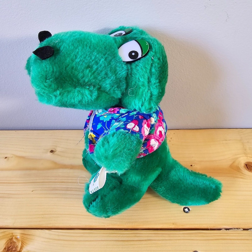 Vintage Sea World Alligator Plush Green Floral Shirt‎ 1989 Stuffed Animal